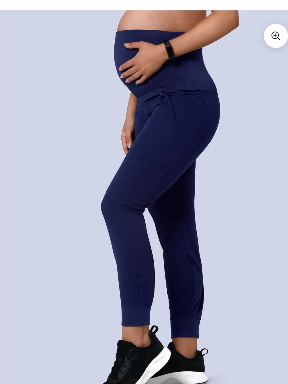2 pairs Maternity Jogger Pants with High Waist Panel - Navy